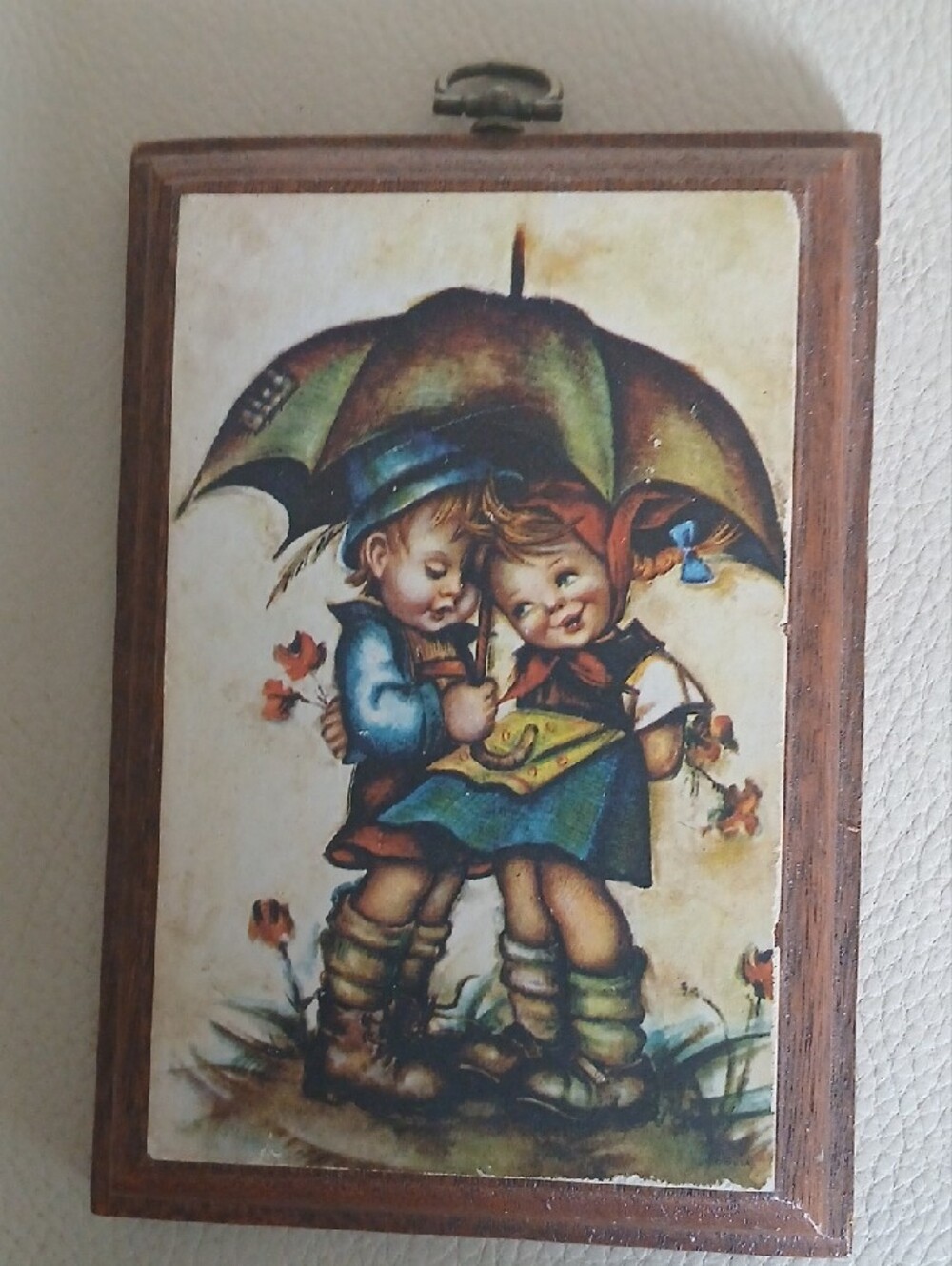 Lot Of 2 Vintage Hummel Litho Print by Evans USA Wooden Plaques Made In Phil. - Picture 3 of 5